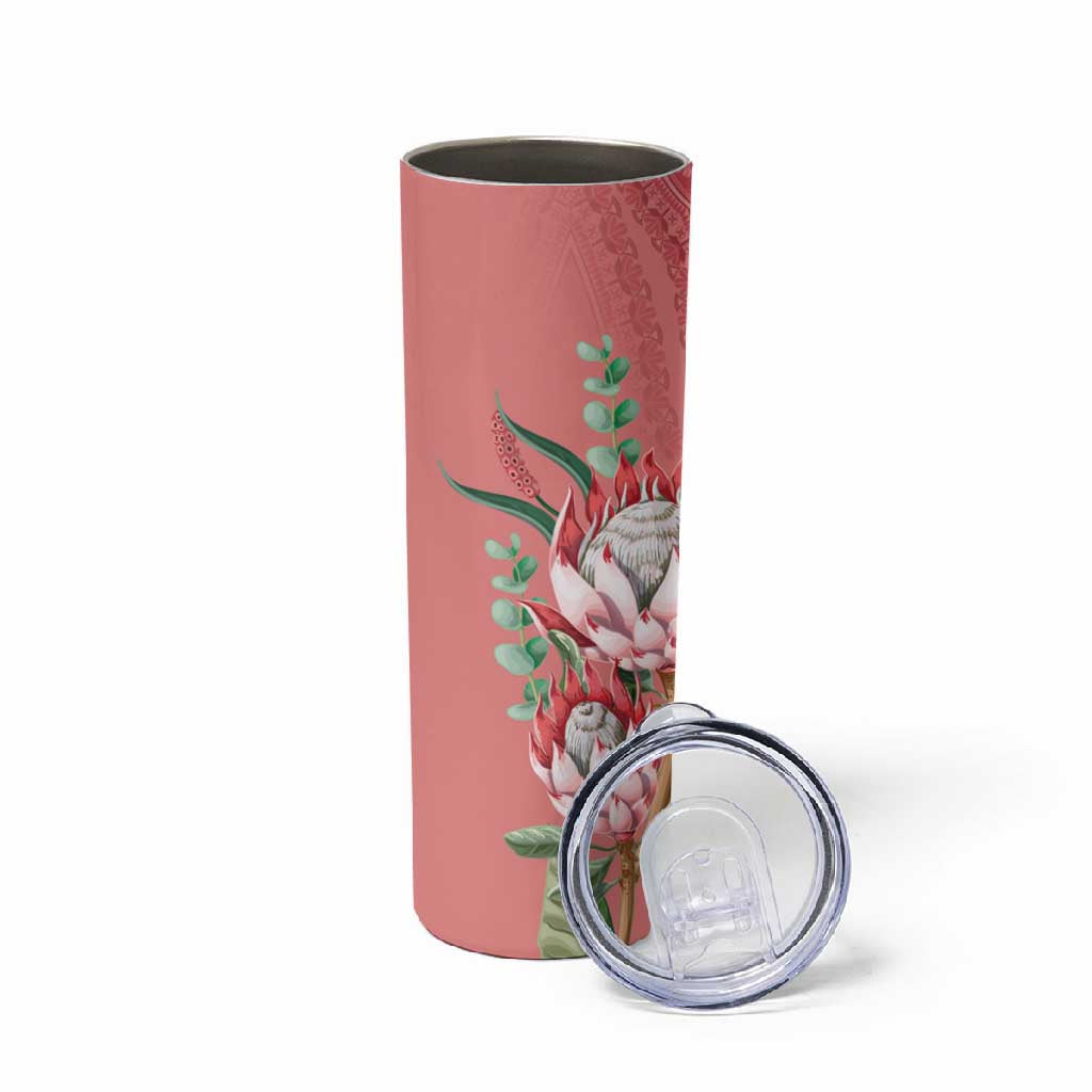 Afro King Proteas Dashiki Motif Skinny Tumbler Peach Style LT9