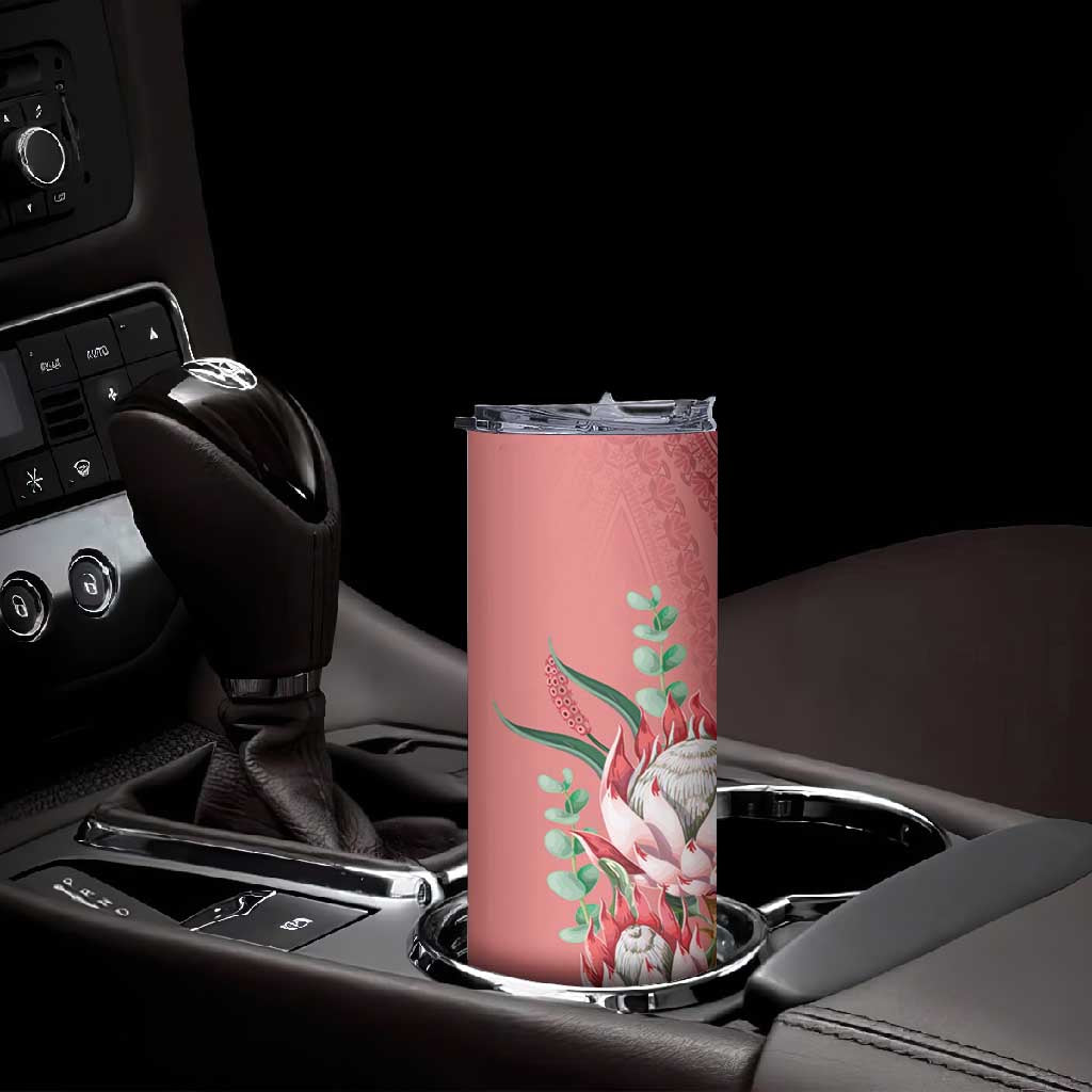 Afro King Proteas Dashiki Motif Skinny Tumbler Peach Style LT9