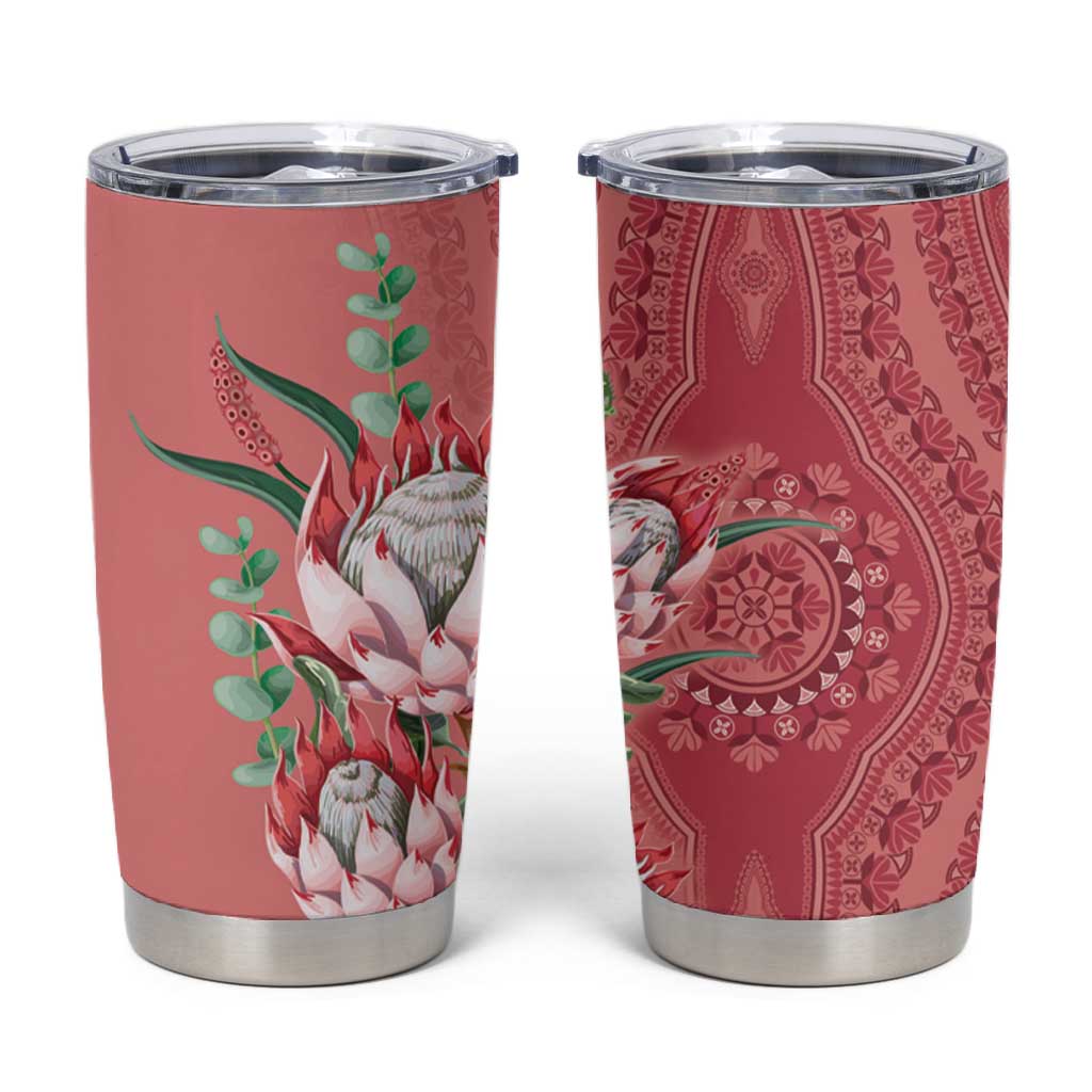 Afro King Proteas Dashiki Motif Tumbler Cup Peach Style LT9