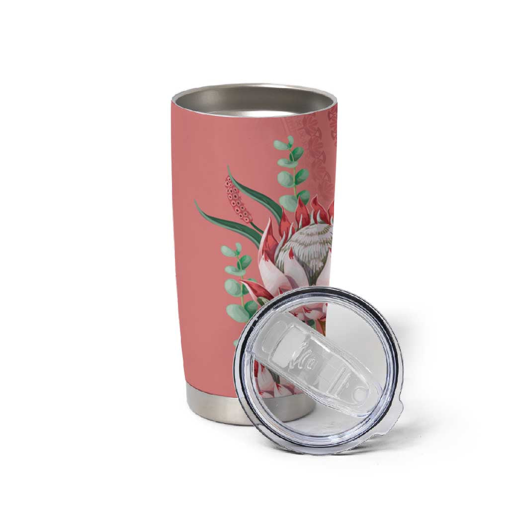 Afro King Proteas Dashiki Motif Tumbler Cup Peach Style LT9