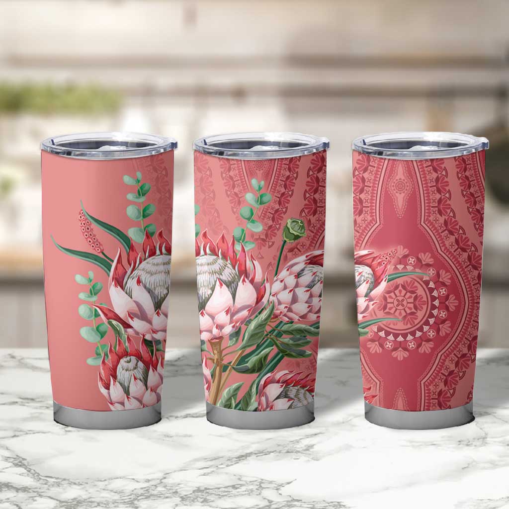 Afro King Proteas Dashiki Motif Tumbler Cup Peach Style LT9