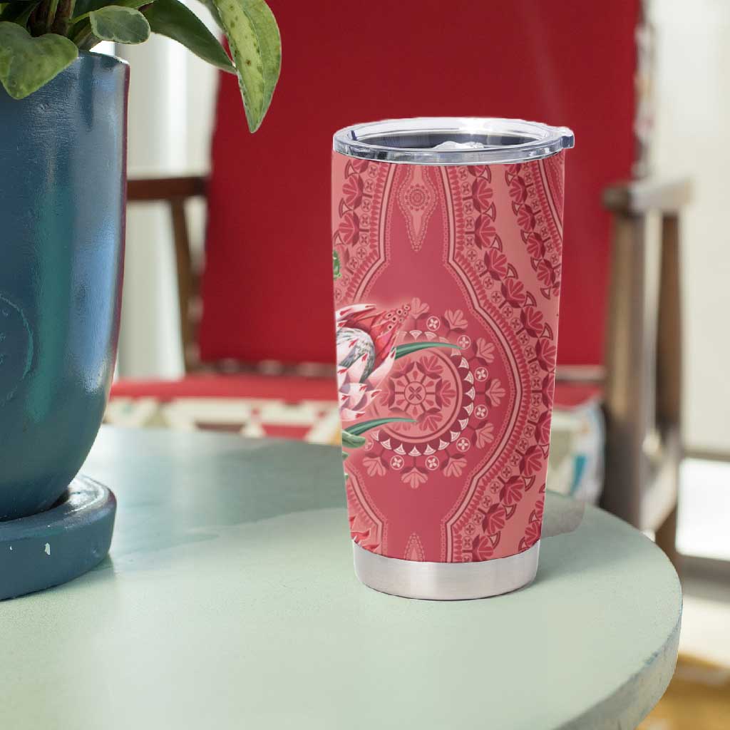 Afro King Proteas Dashiki Motif Tumbler Cup Peach Style LT9