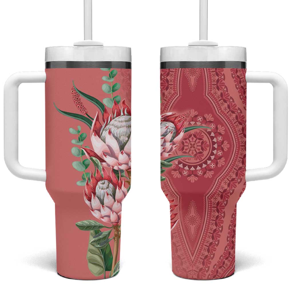 Afro King Proteas Dashiki Motif Tumbler With Handle Peach Style LT9