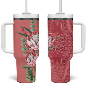 Afro King Proteas Dashiki Motif Tumbler With Handle Peach Style LT9