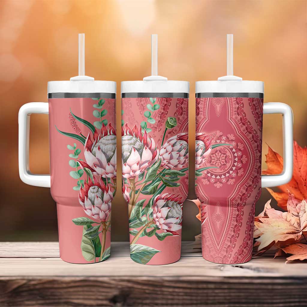 Afro King Proteas Dashiki Motif Tumbler With Handle Peach Style LT9