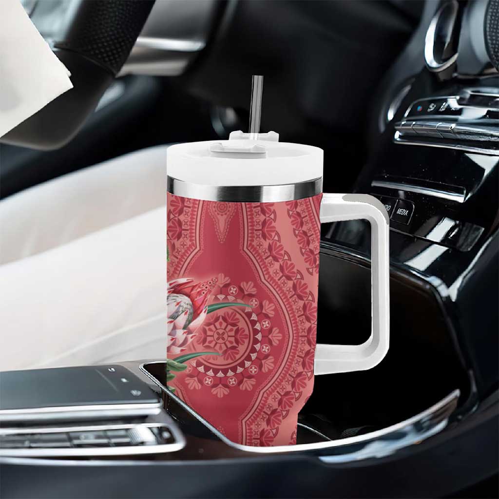 Afro King Proteas Dashiki Motif Tumbler With Handle Peach Style LT9