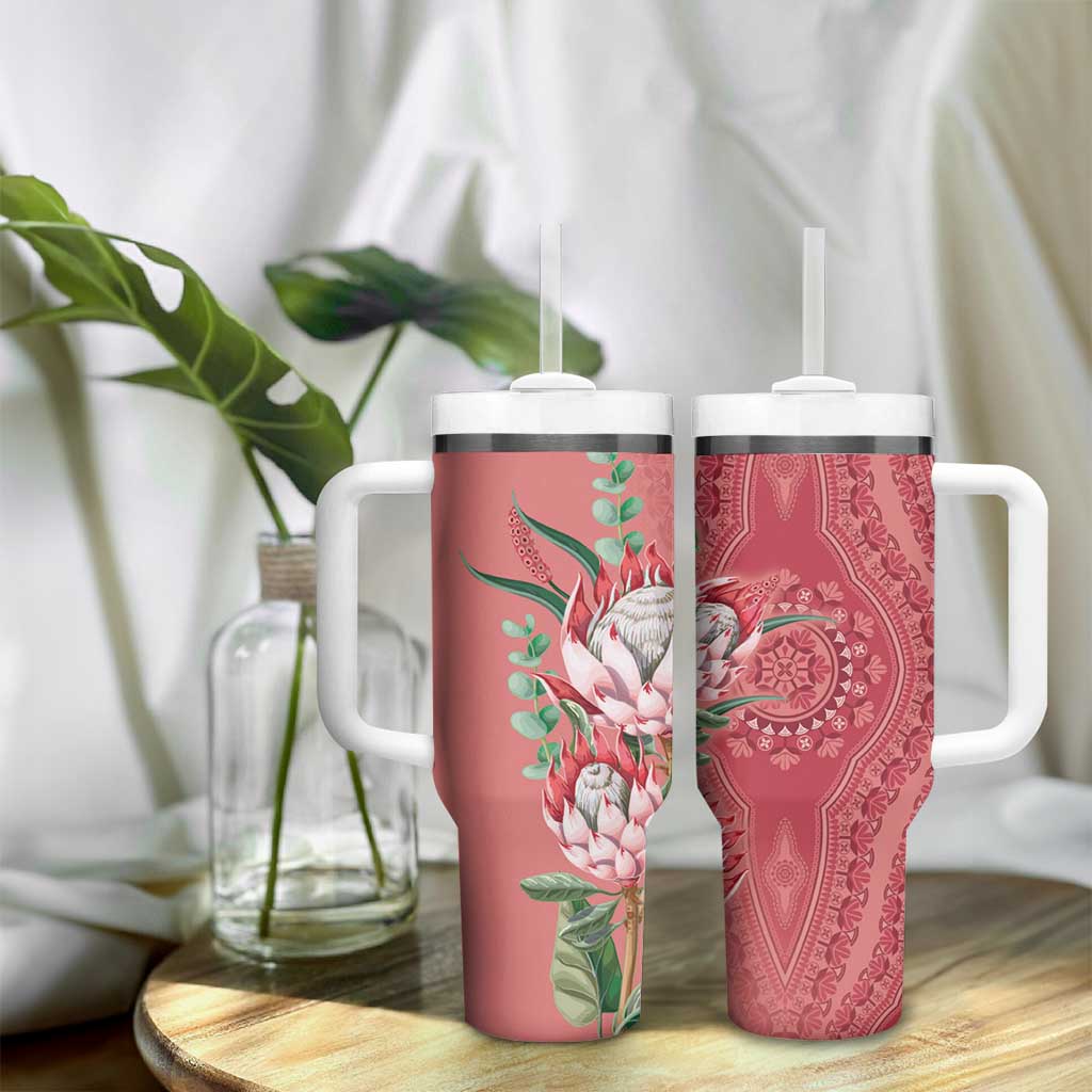 Afro King Proteas Dashiki Motif Tumbler With Handle Peach Style LT9