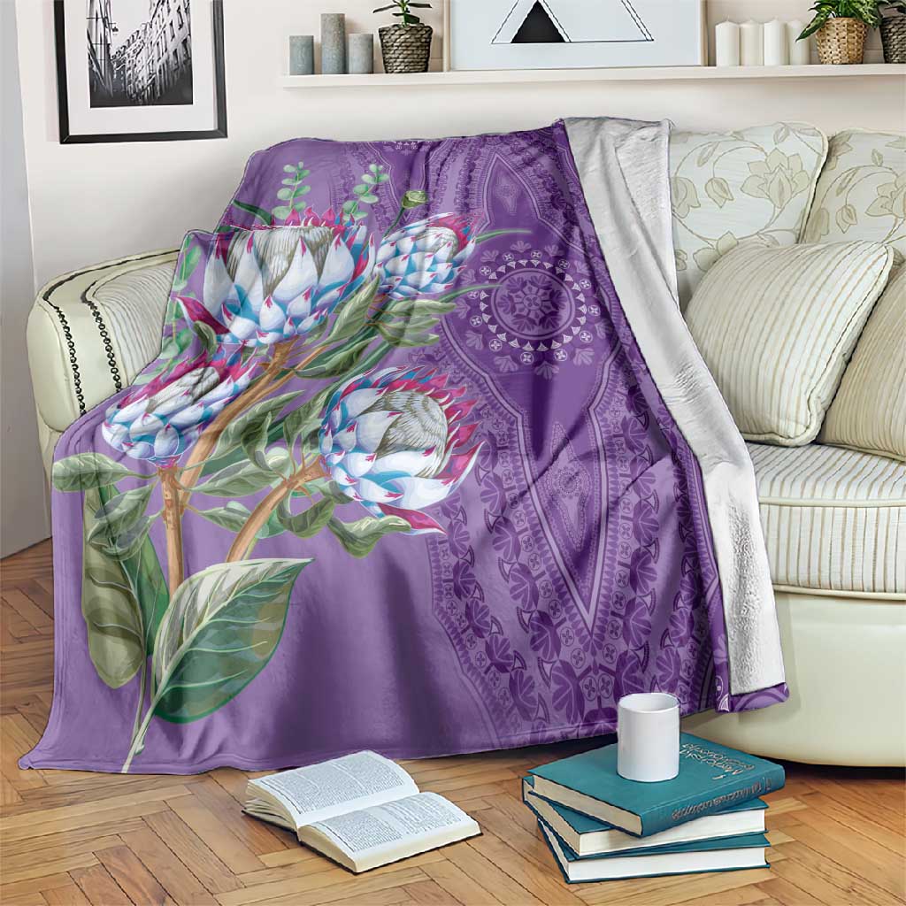 Afro King Proteas Dashiki Motif Blanket Violet Style LT9