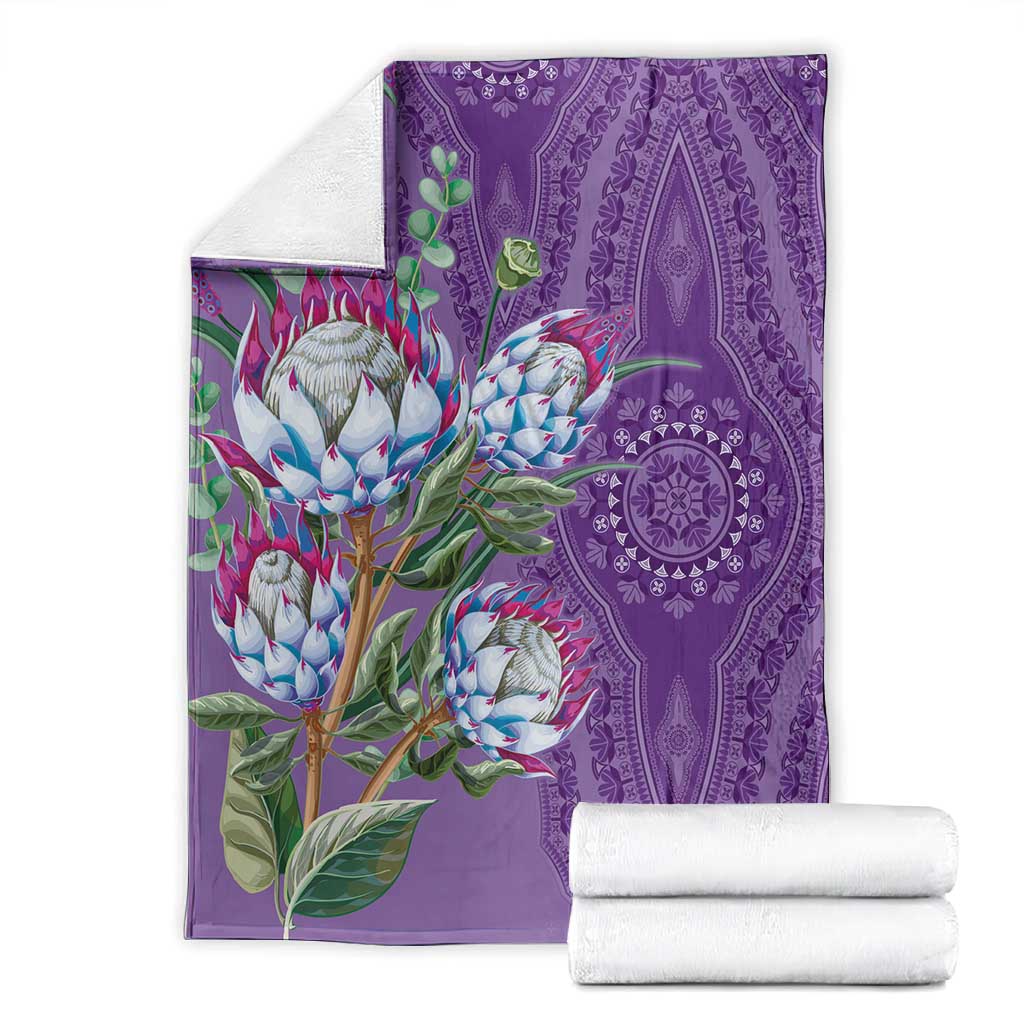 Afro King Proteas Dashiki Motif Blanket Violet Style LT9
