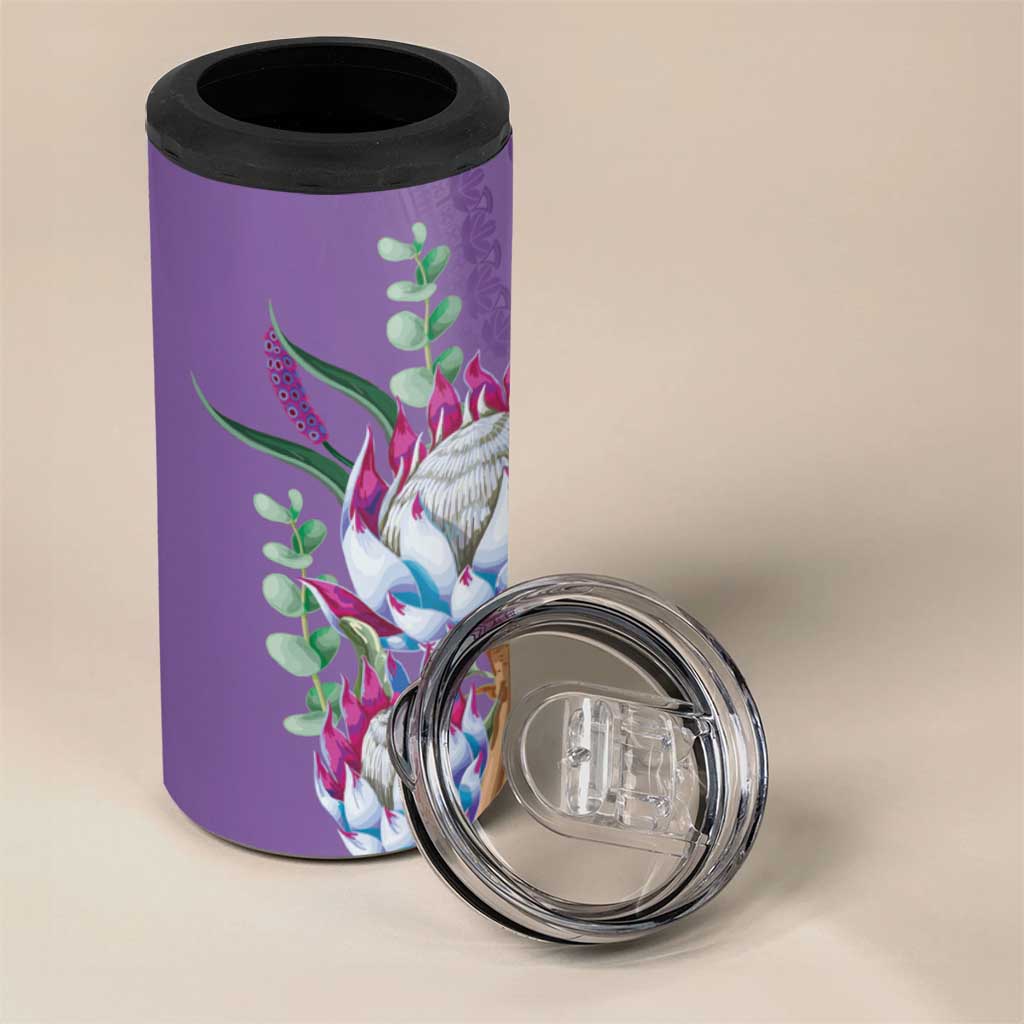 Afro King Proteas Dashiki Motif 4 in 1 Can Cooler Tumbler Violet Style LT9