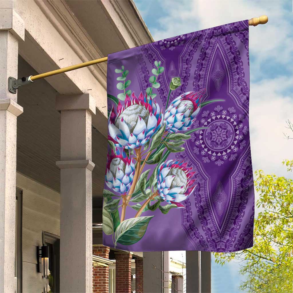 Afro King Proteas Dashiki Motif Garden Flag Violet Style LT9