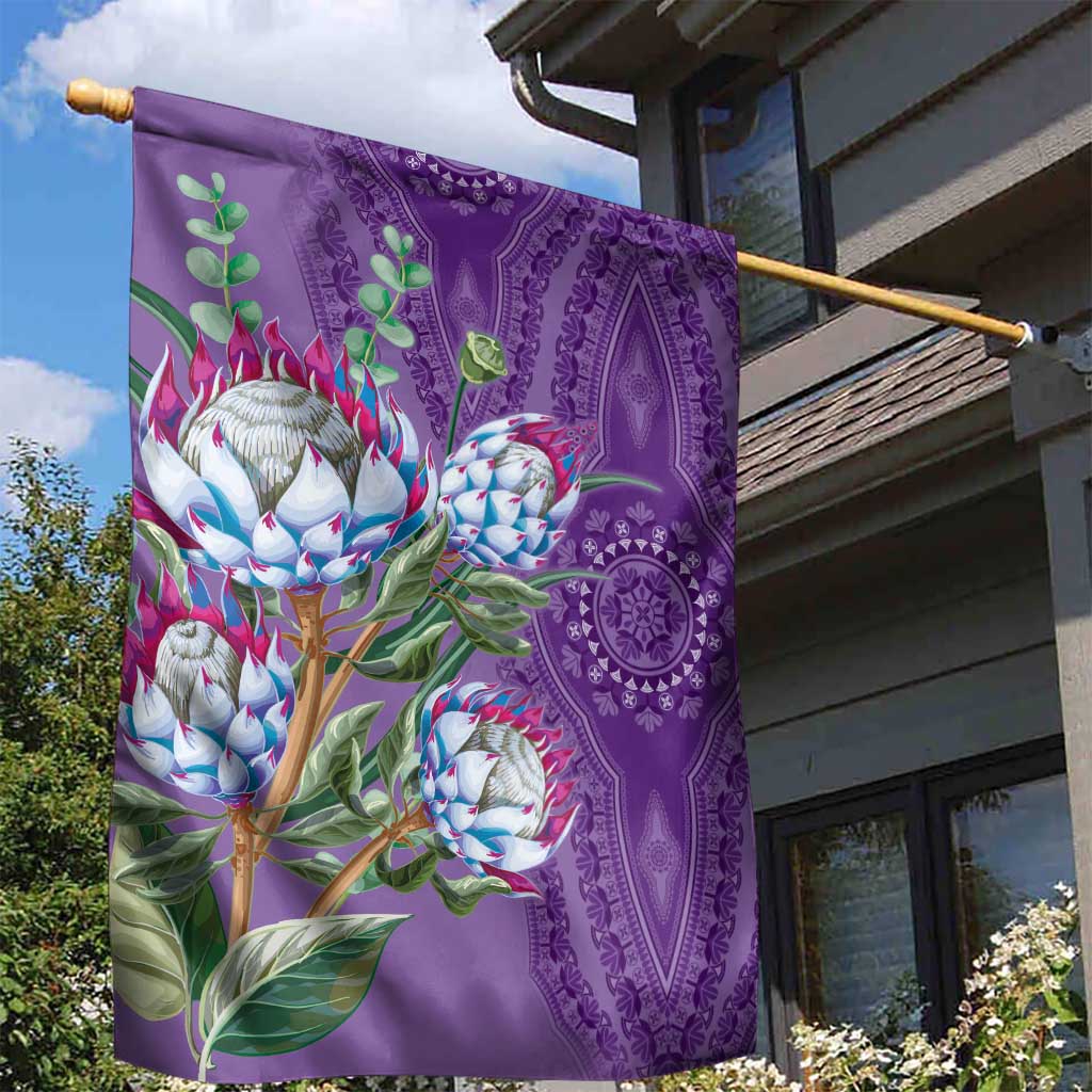 Afro King Proteas Dashiki Motif Garden Flag Violet Style LT9