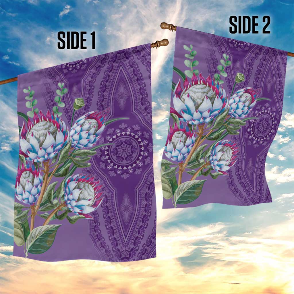 Afro King Proteas Dashiki Motif Garden Flag Violet Style LT9