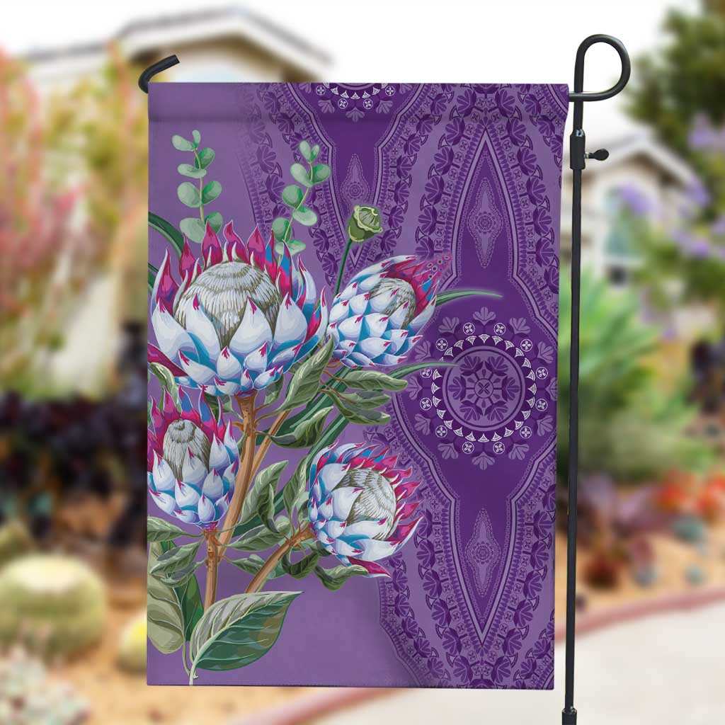 Afro King Proteas Dashiki Motif Garden Flag Violet Style LT9