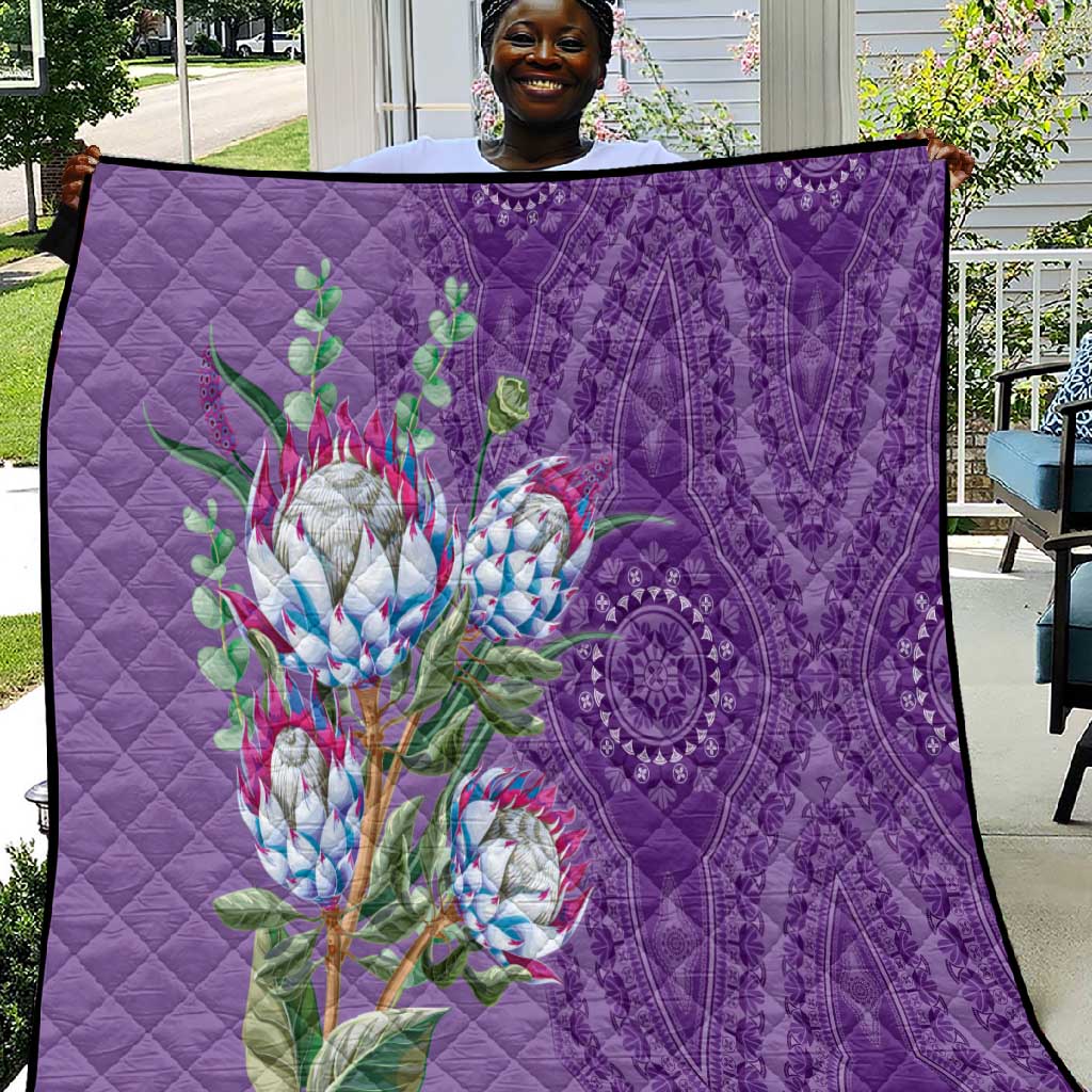Afro King Proteas Dashiki Motif Quilt Violet Style LT9