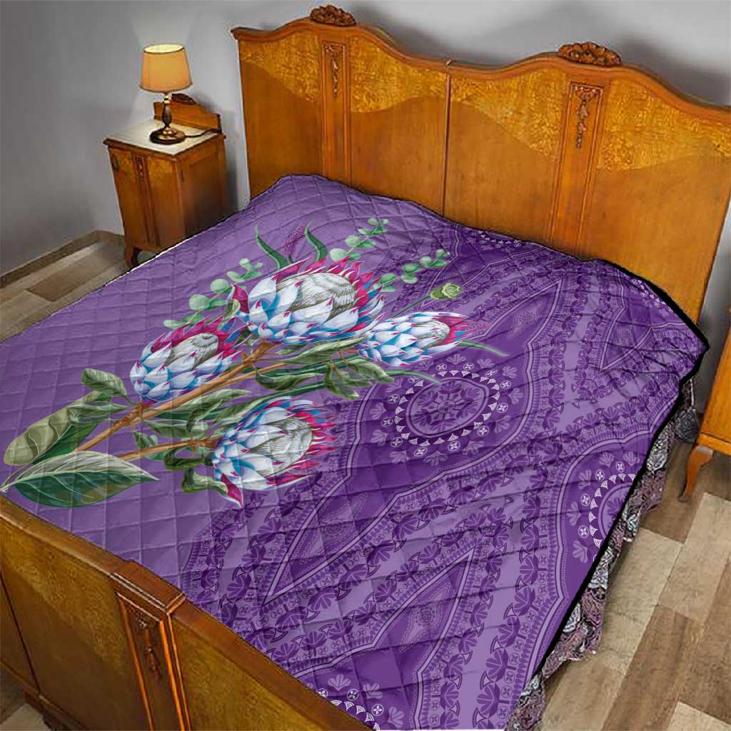Afro King Proteas Dashiki Motif Quilt Violet Style LT9