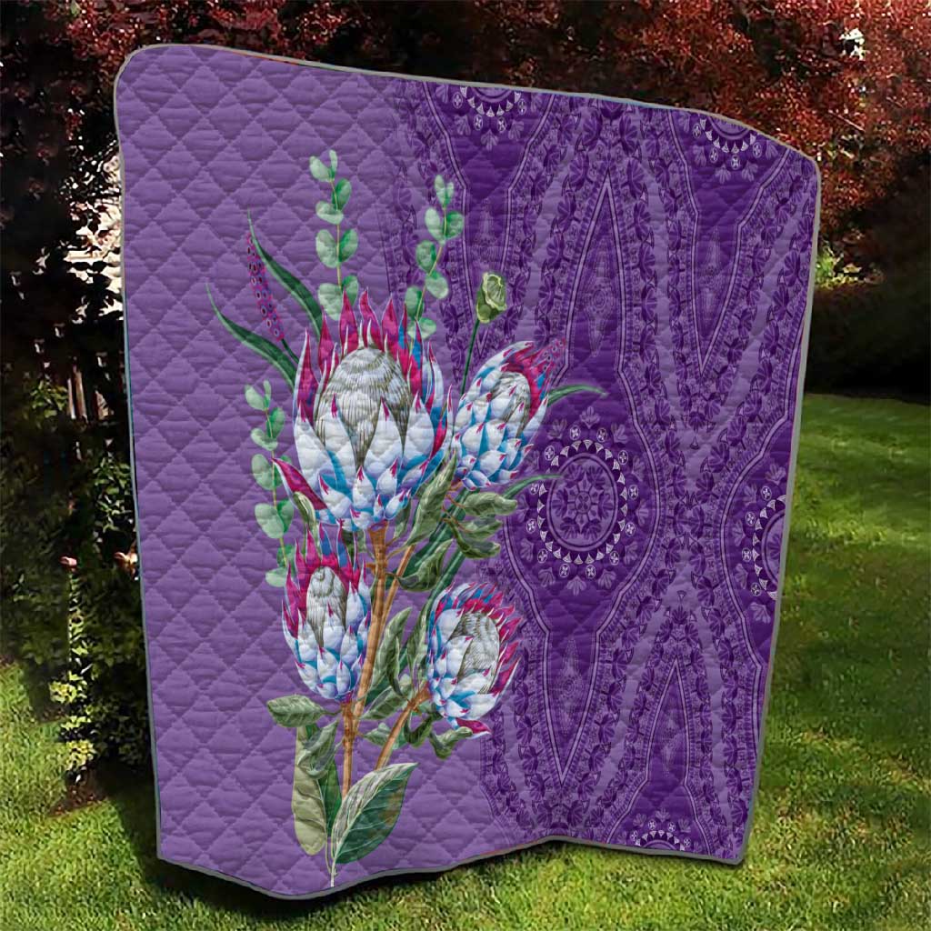 Afro King Proteas Dashiki Motif Quilt Violet Style LT9