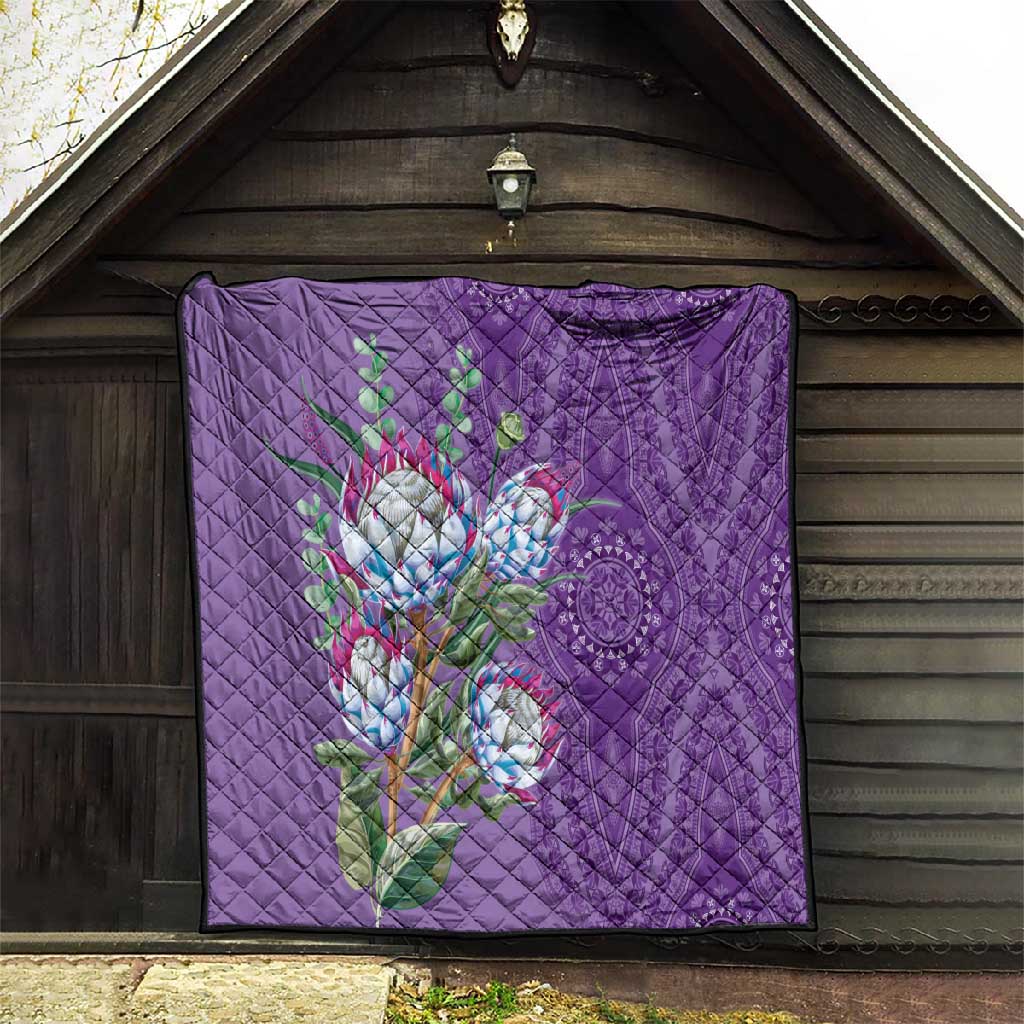 Afro King Proteas Dashiki Motif Quilt Violet Style LT9