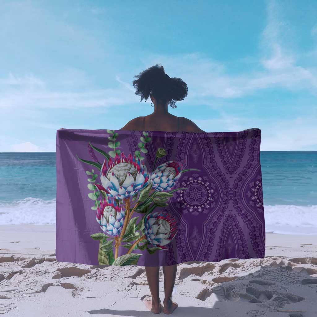 Afro King Proteas Dashiki Motif Sarong Violet Style LT9
