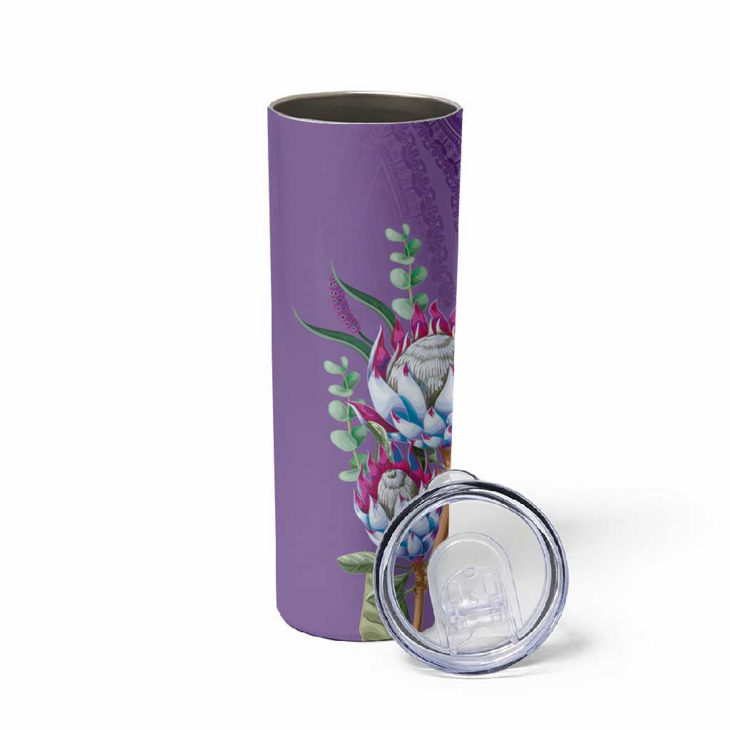 Afro King Proteas Dashiki Motif Skinny Tumbler Violet Style LT9