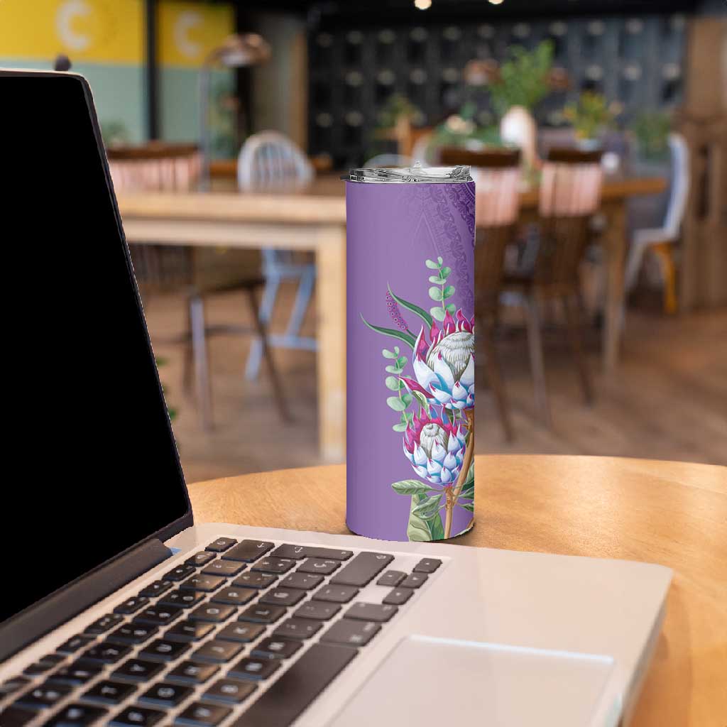 Afro King Proteas Dashiki Motif Skinny Tumbler Violet Style LT9