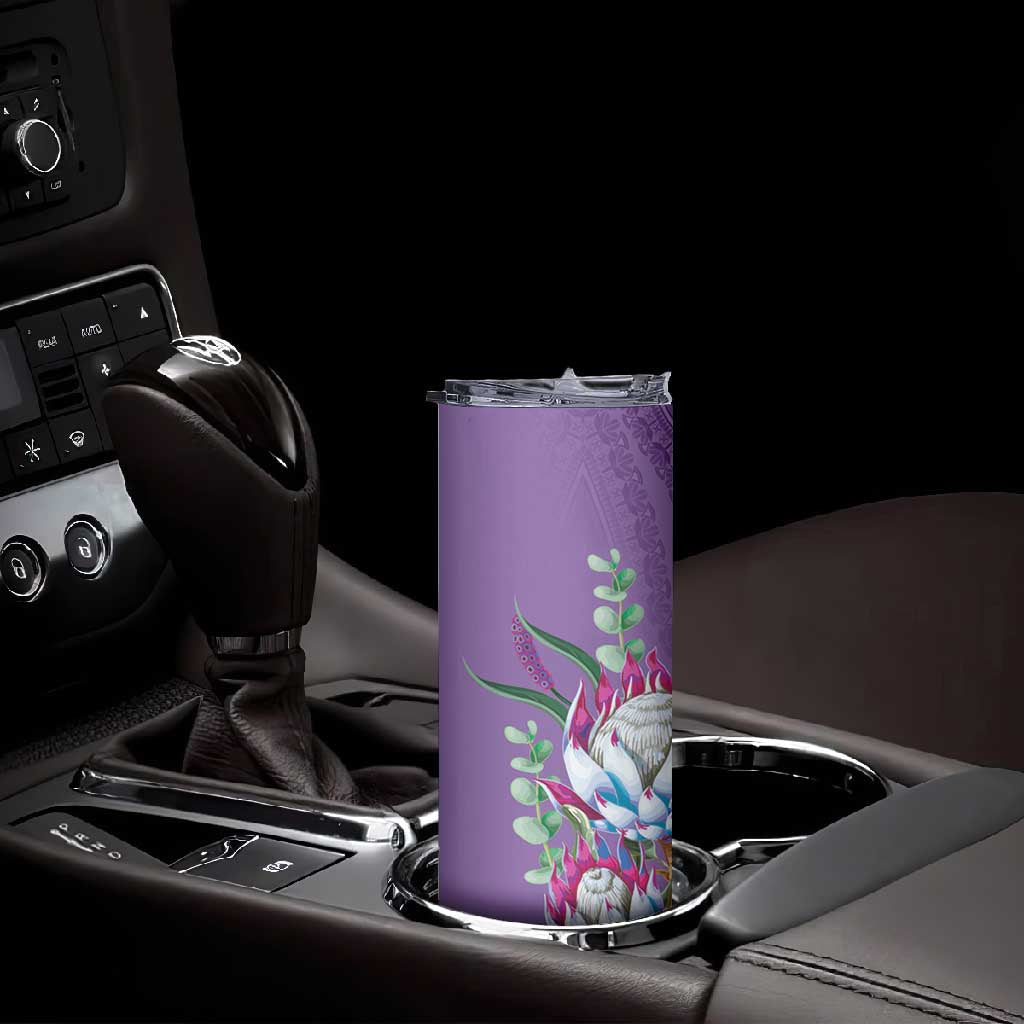 Afro King Proteas Dashiki Motif Skinny Tumbler Violet Style LT9