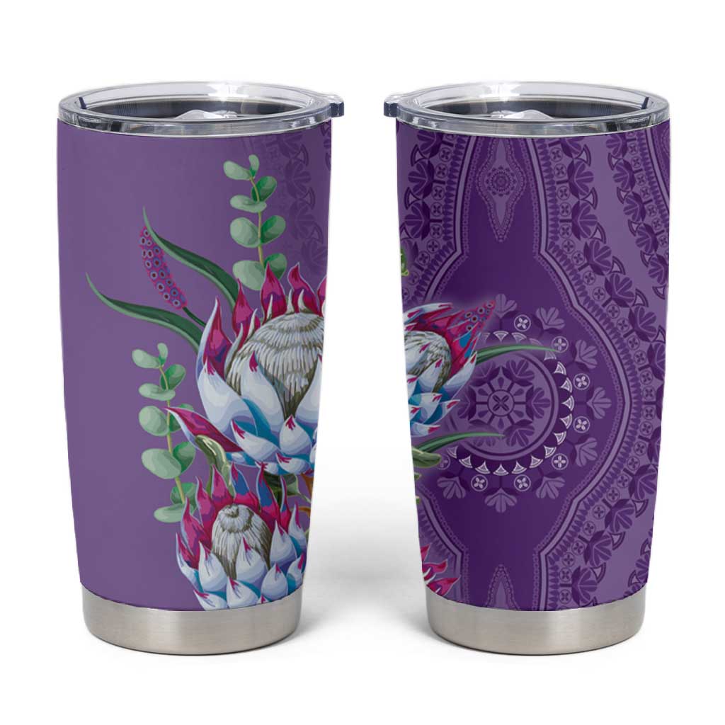 Afro King Proteas Dashiki Motif Tumbler Cup Violet Style LT9