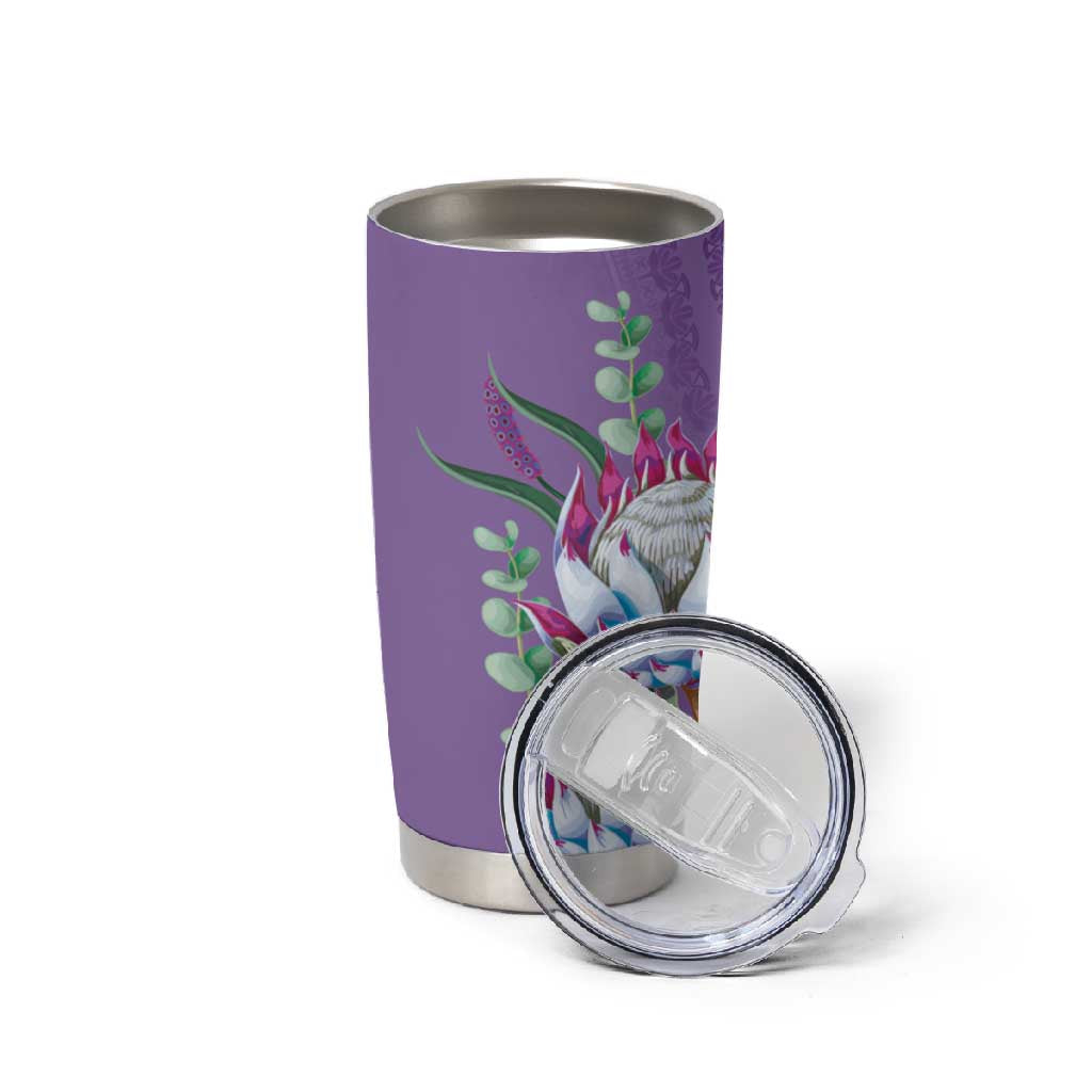Afro King Proteas Dashiki Motif Tumbler Cup Violet Style LT9
