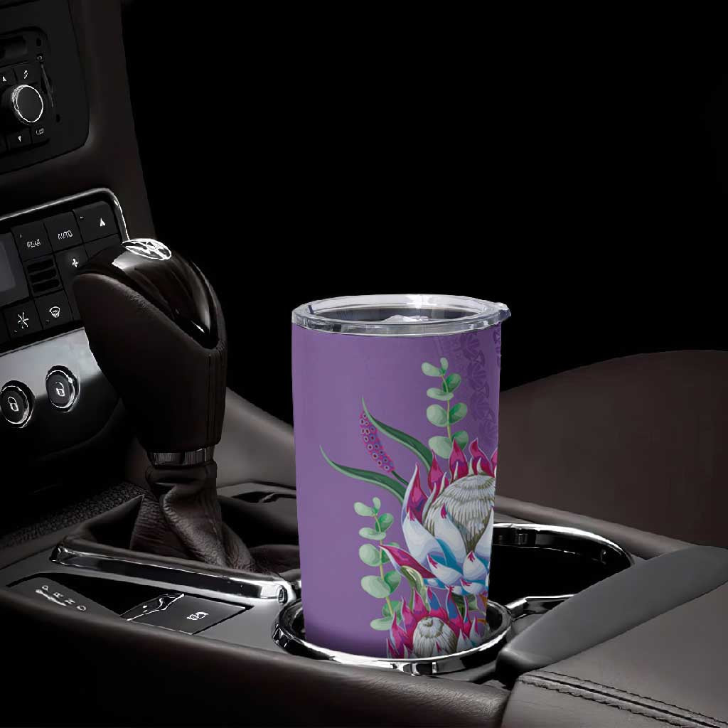 Afro King Proteas Dashiki Motif Tumbler Cup Violet Style LT9
