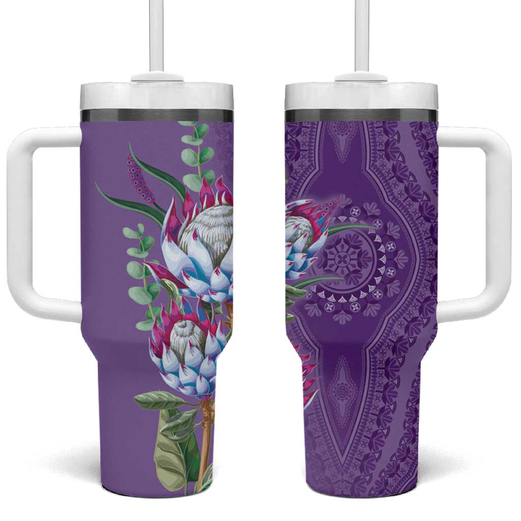 Afro King Proteas Dashiki Motif Tumbler With Handle Violet Style LT9