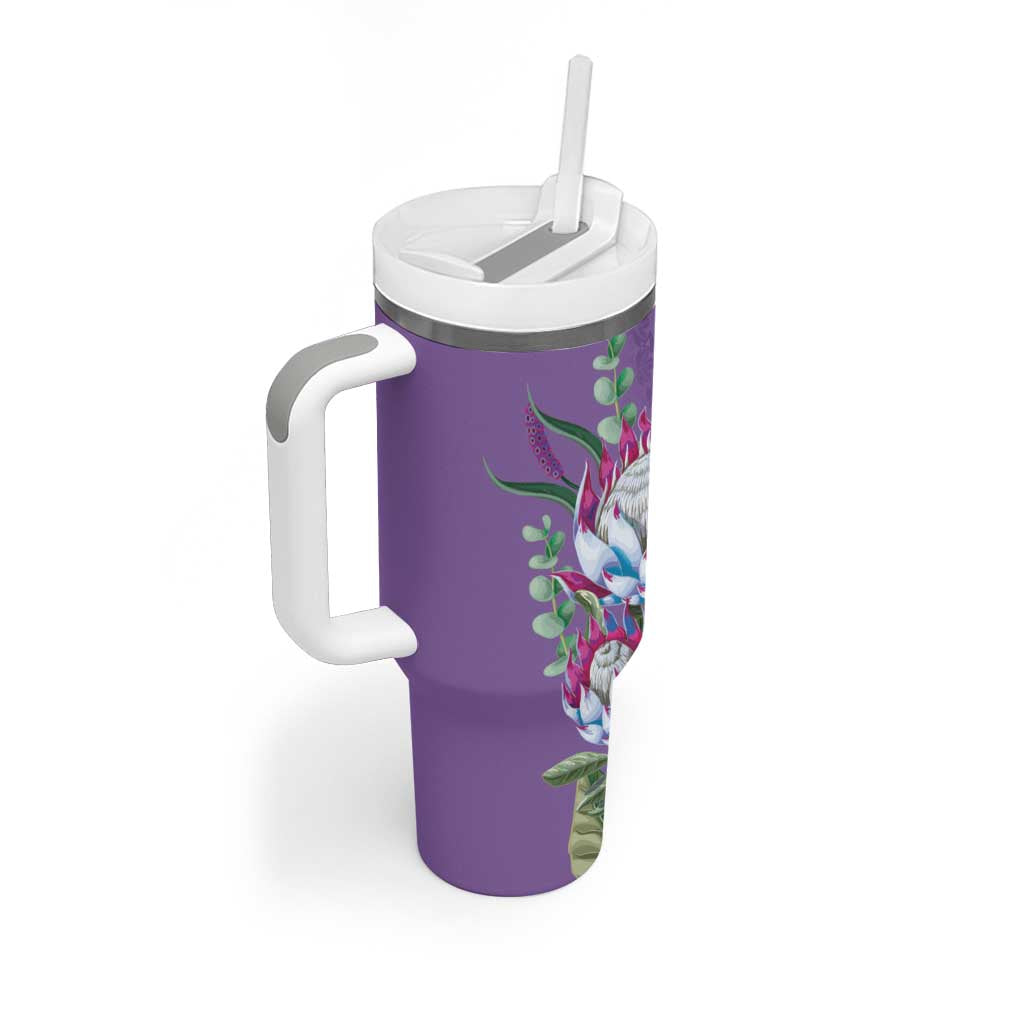 Afro King Proteas Dashiki Motif Tumbler With Handle Violet Style LT9
