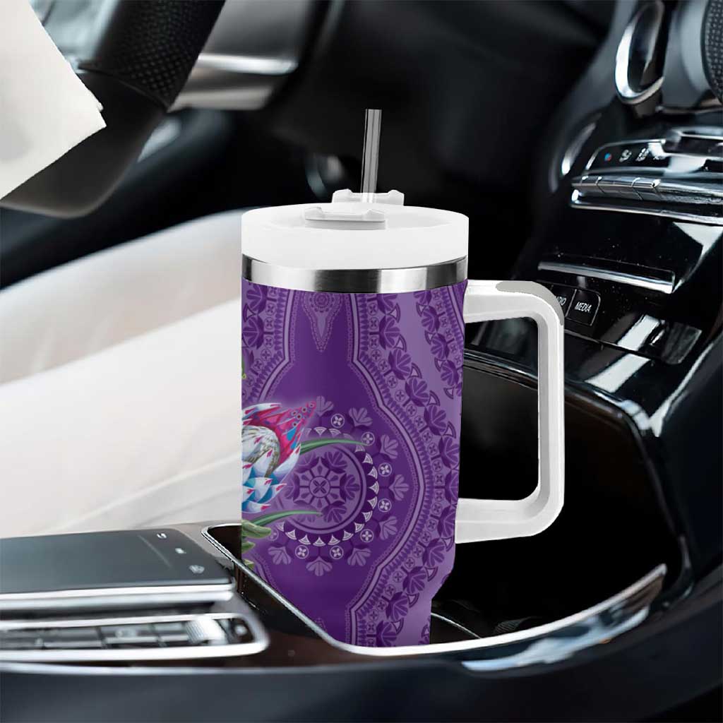 Afro King Proteas Dashiki Motif Tumbler With Handle Violet Style LT9