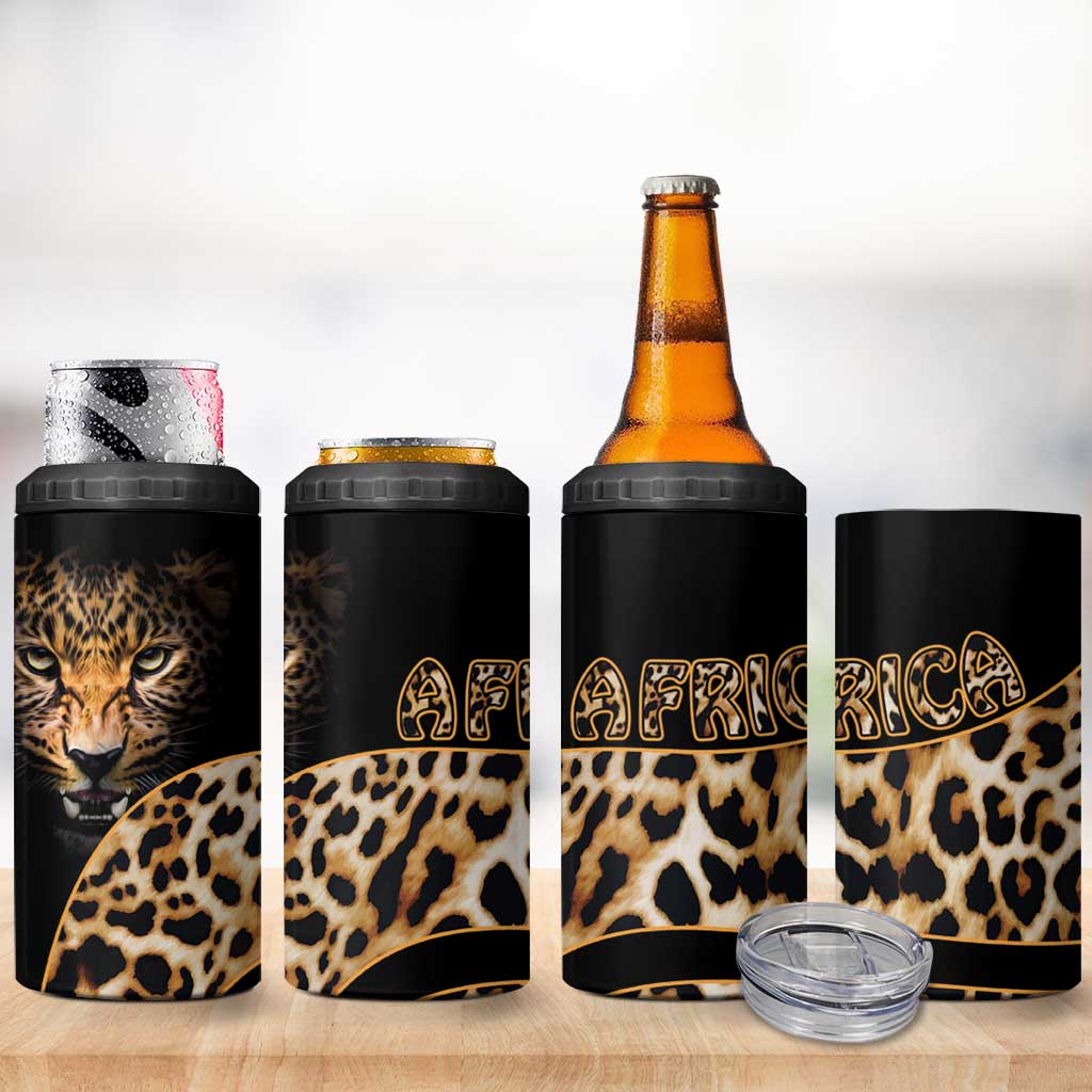Afro Leopard Skin Pattern 4 in 1 Can Cooler Tumbler Version 01 LT9