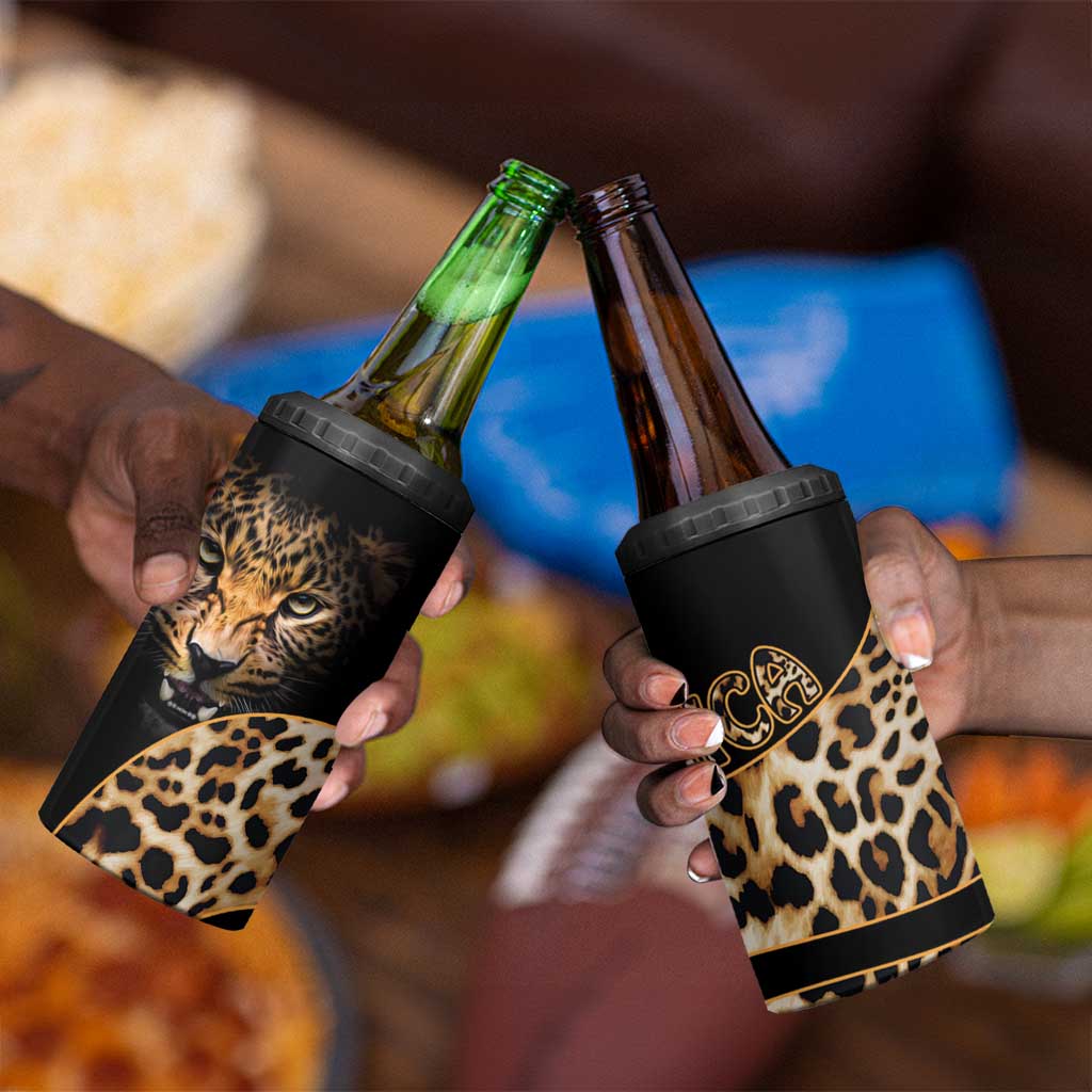 Afro Leopard Skin Pattern 4 in 1 Can Cooler Tumbler Version 01 LT9
