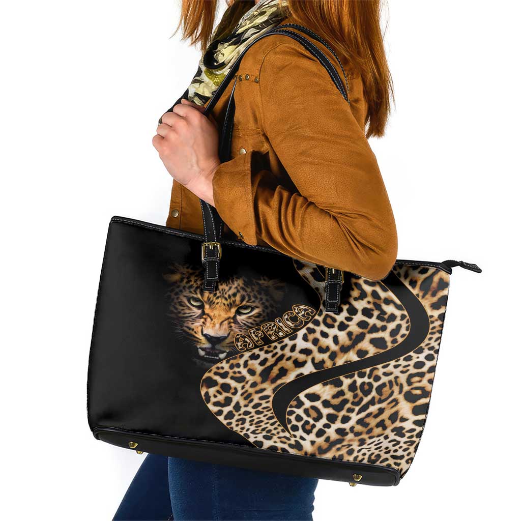 Africa Leopard Skin Pattern Leather Tote Bag Version 01 LT9