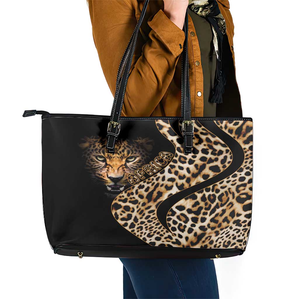 Africa Leopard Skin Pattern Leather Tote Bag Version 01 LT9