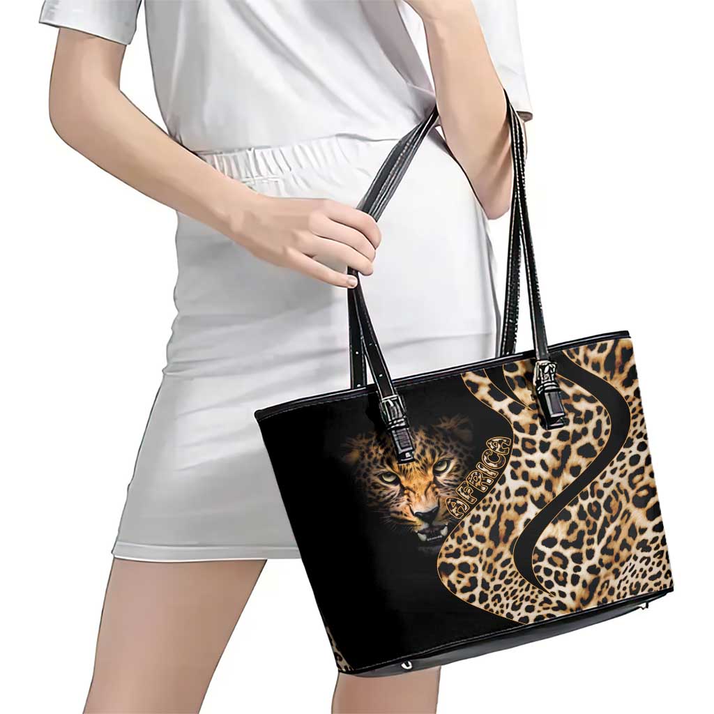 Africa Leopard Skin Pattern Leather Tote Bag Version 01 LT9
