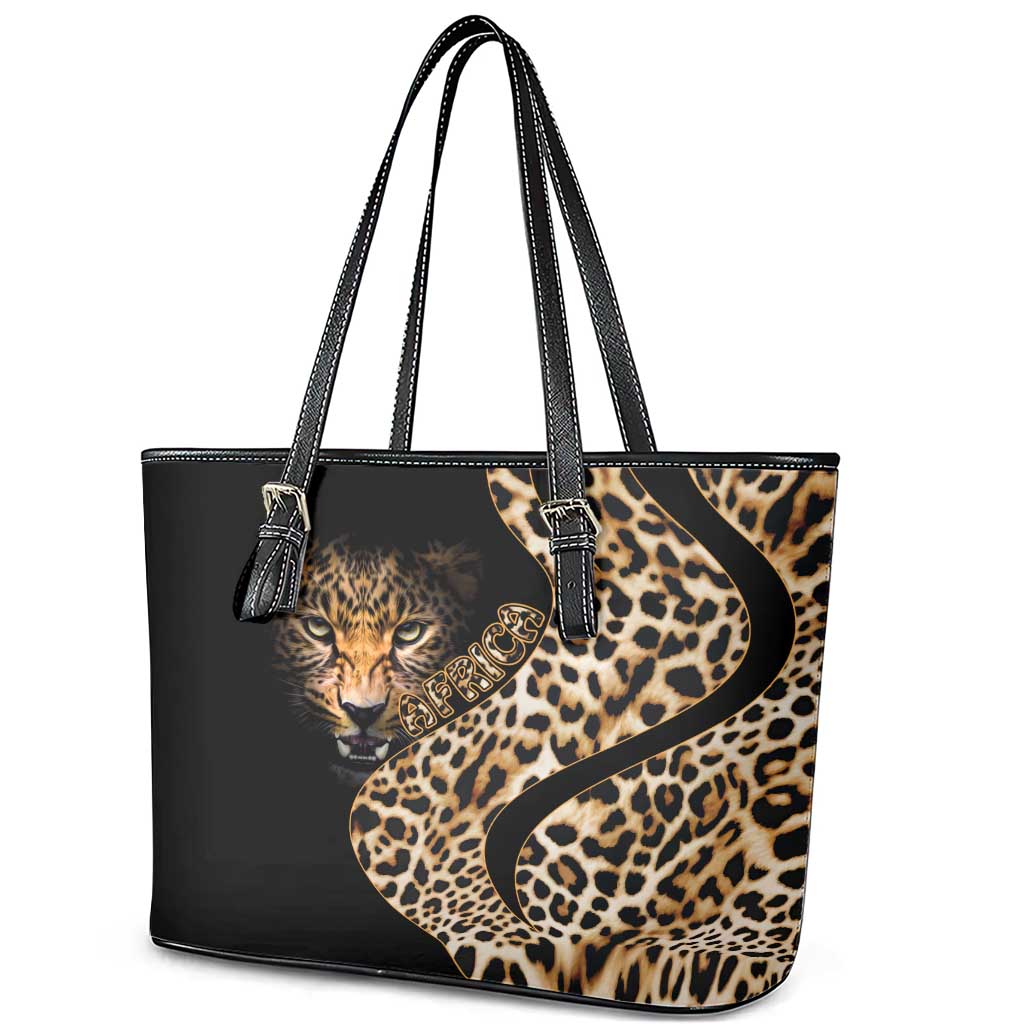 Africa Leopard Skin Pattern Leather Tote Bag Version 01 LT9