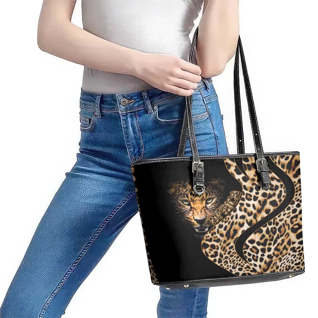 Africa Leopard Skin Pattern Leather Tote Bag Version 01 LT9