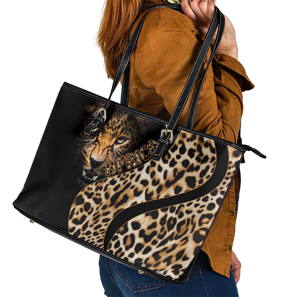 Africa Leopard Skin Pattern Leather Tote Bag Version 01 LT9