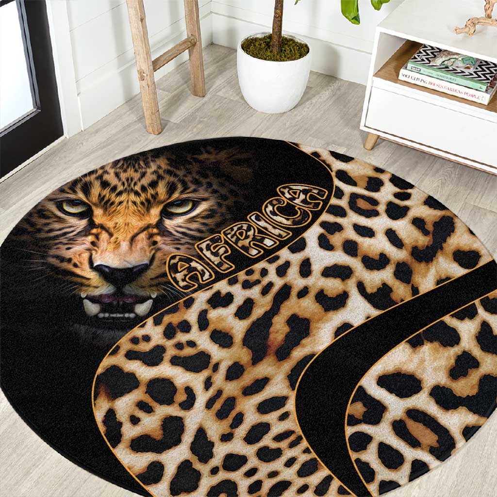 Afro Leopard Skin Pattern Round Carpet Version 01 LT9