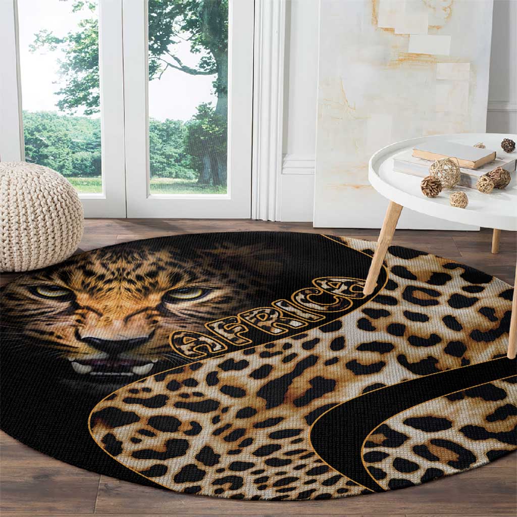 Afro Leopard Skin Pattern Round Carpet Version 01 LT9