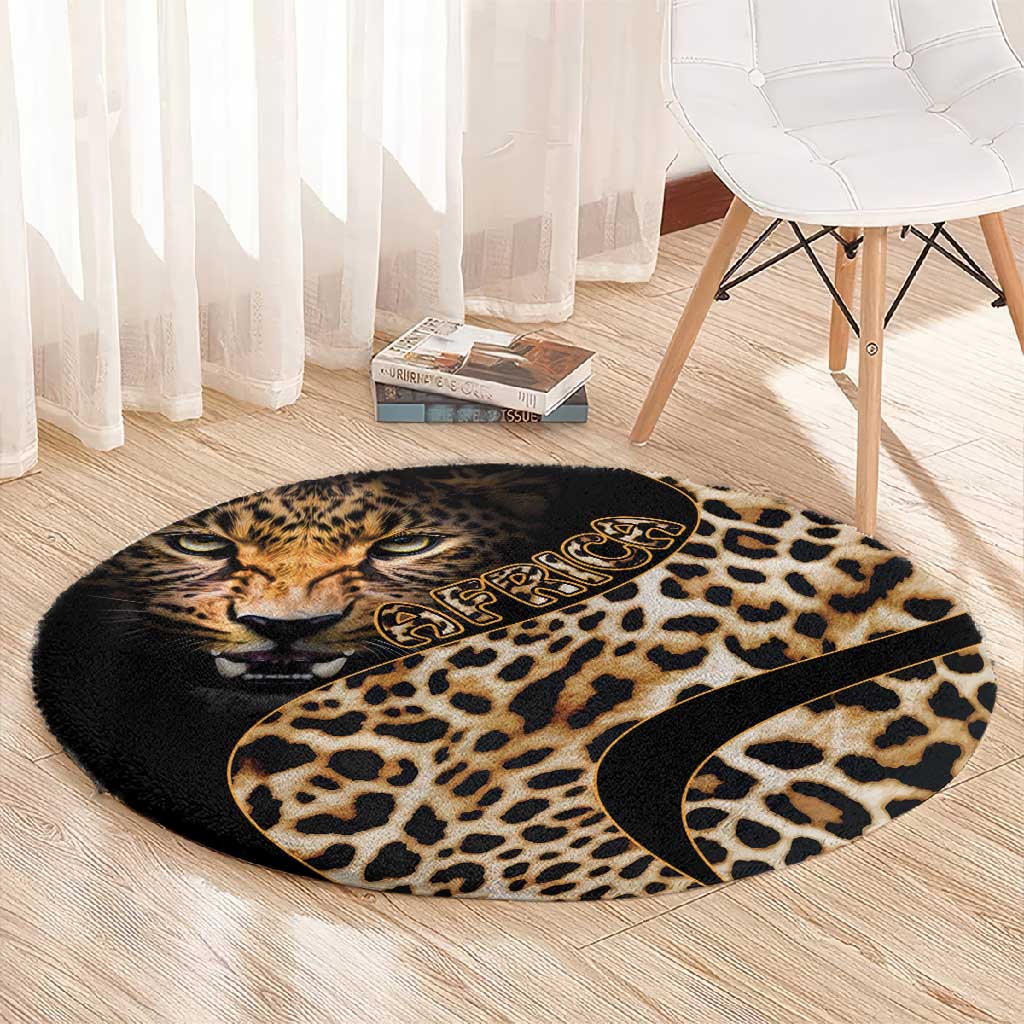 Afro Leopard Skin Pattern Round Carpet Version 01 LT9