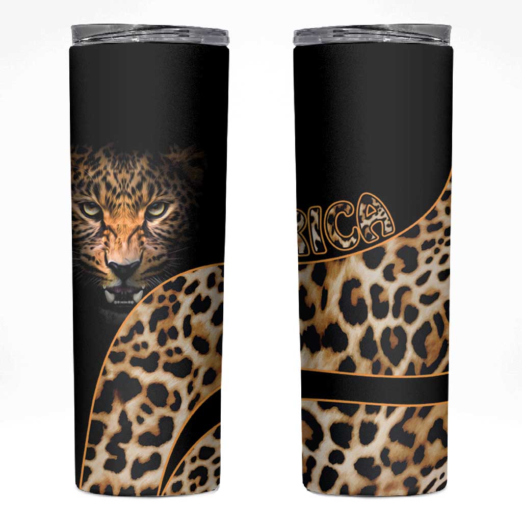 Afro Leopard Skin Pattern Skinny Tumbler Version 01 LT9