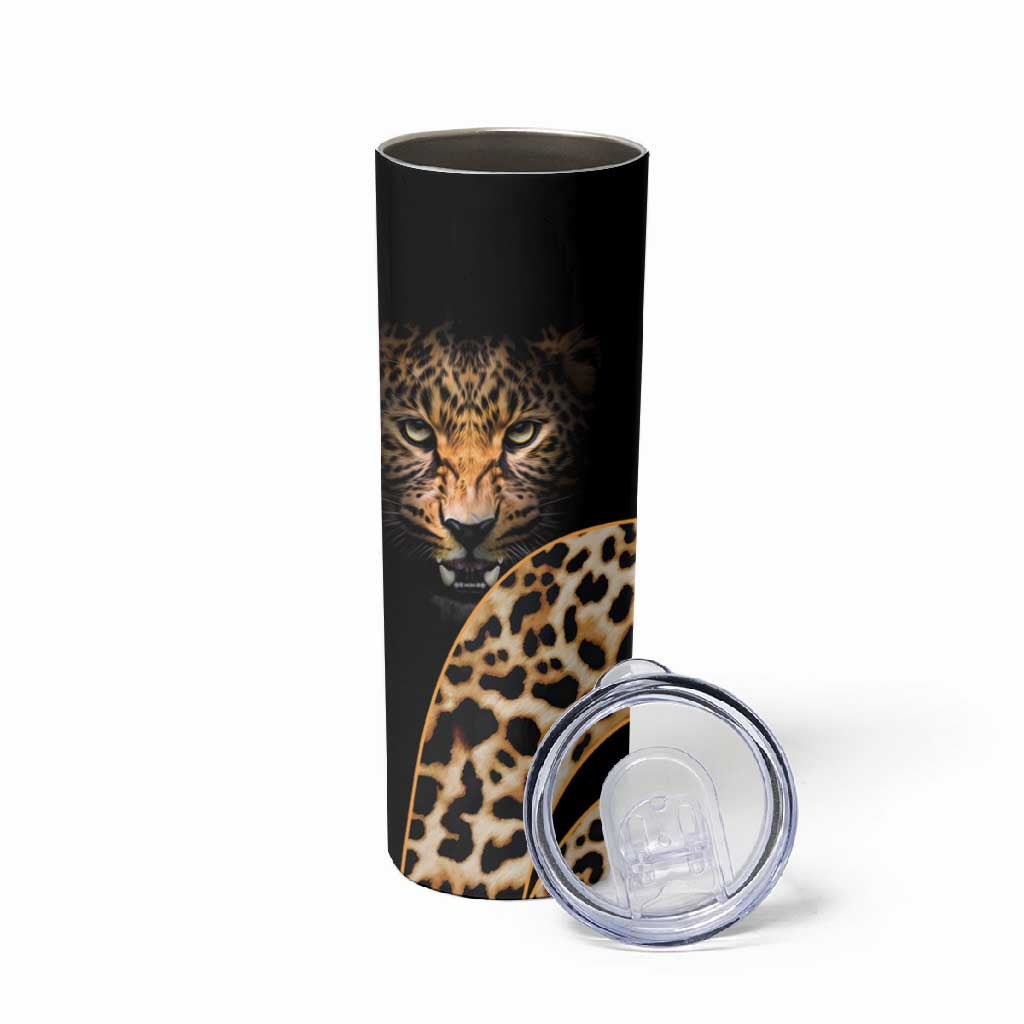 Afro Leopard Skin Pattern Skinny Tumbler Version 01 LT9