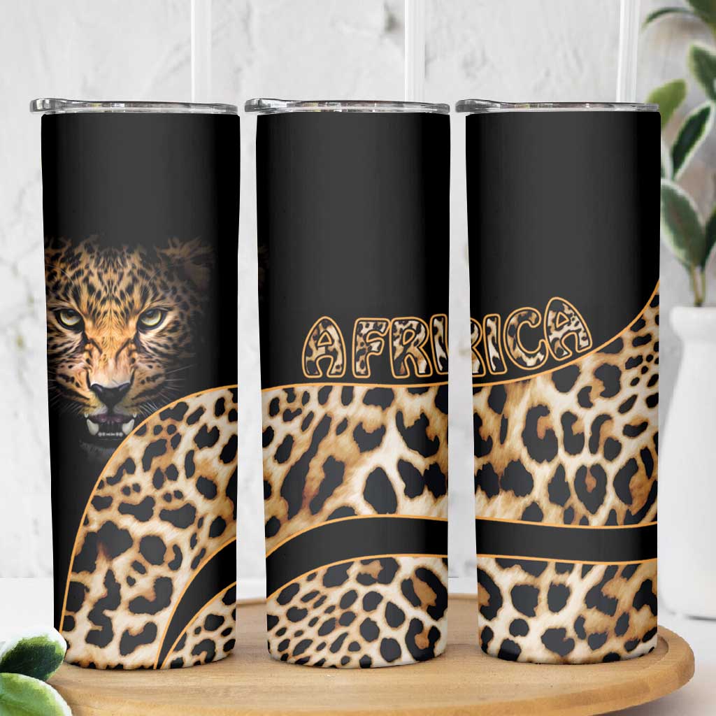 Afro Leopard Skin Pattern Skinny Tumbler Version 01 LT9