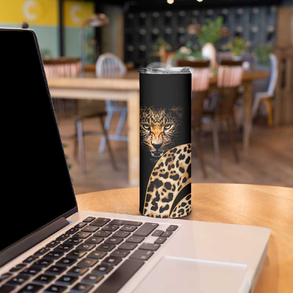 Afro Leopard Skin Pattern Skinny Tumbler Version 01 LT9