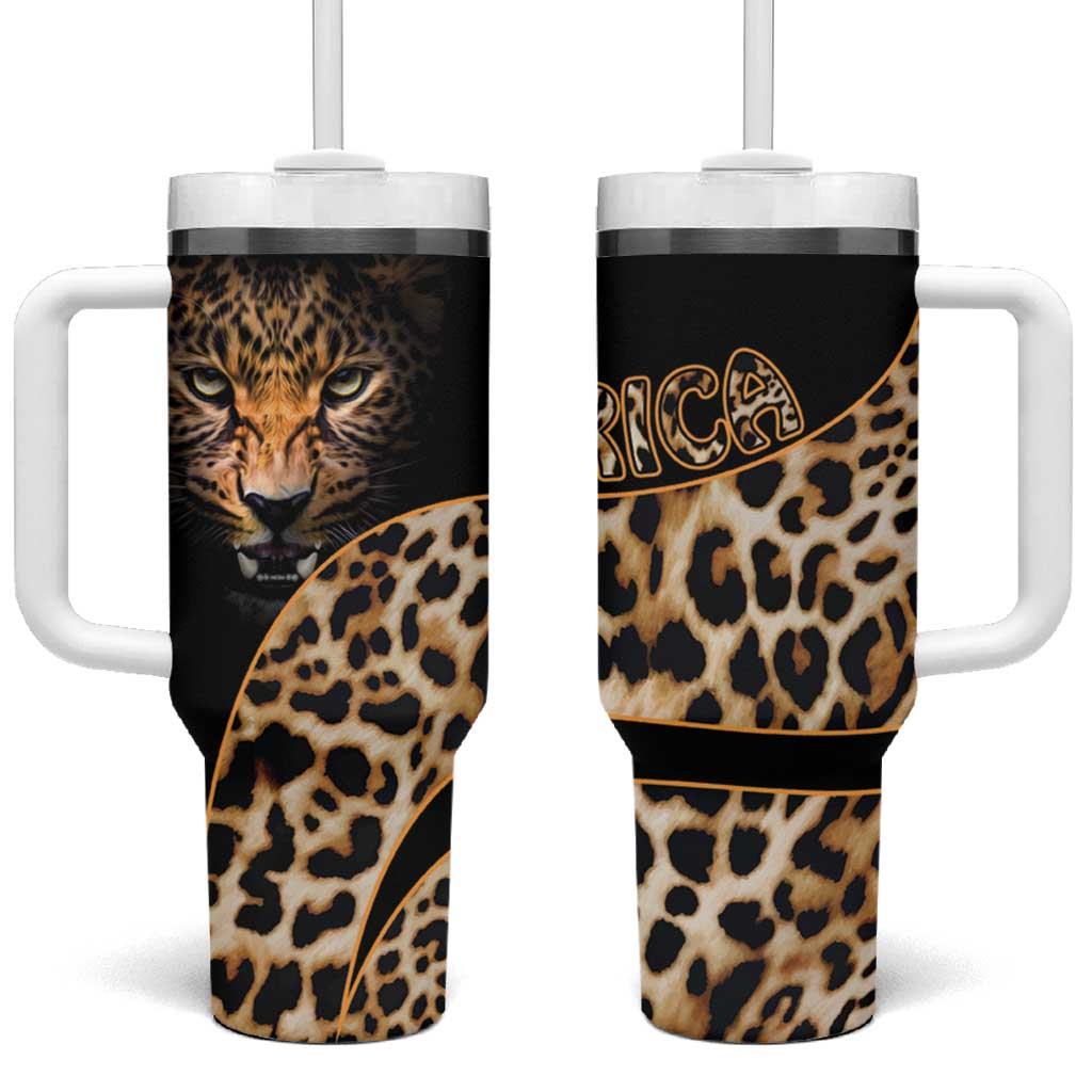 Afro Leopard Skin Pattern Tumbler With Handle Version 01 LT9