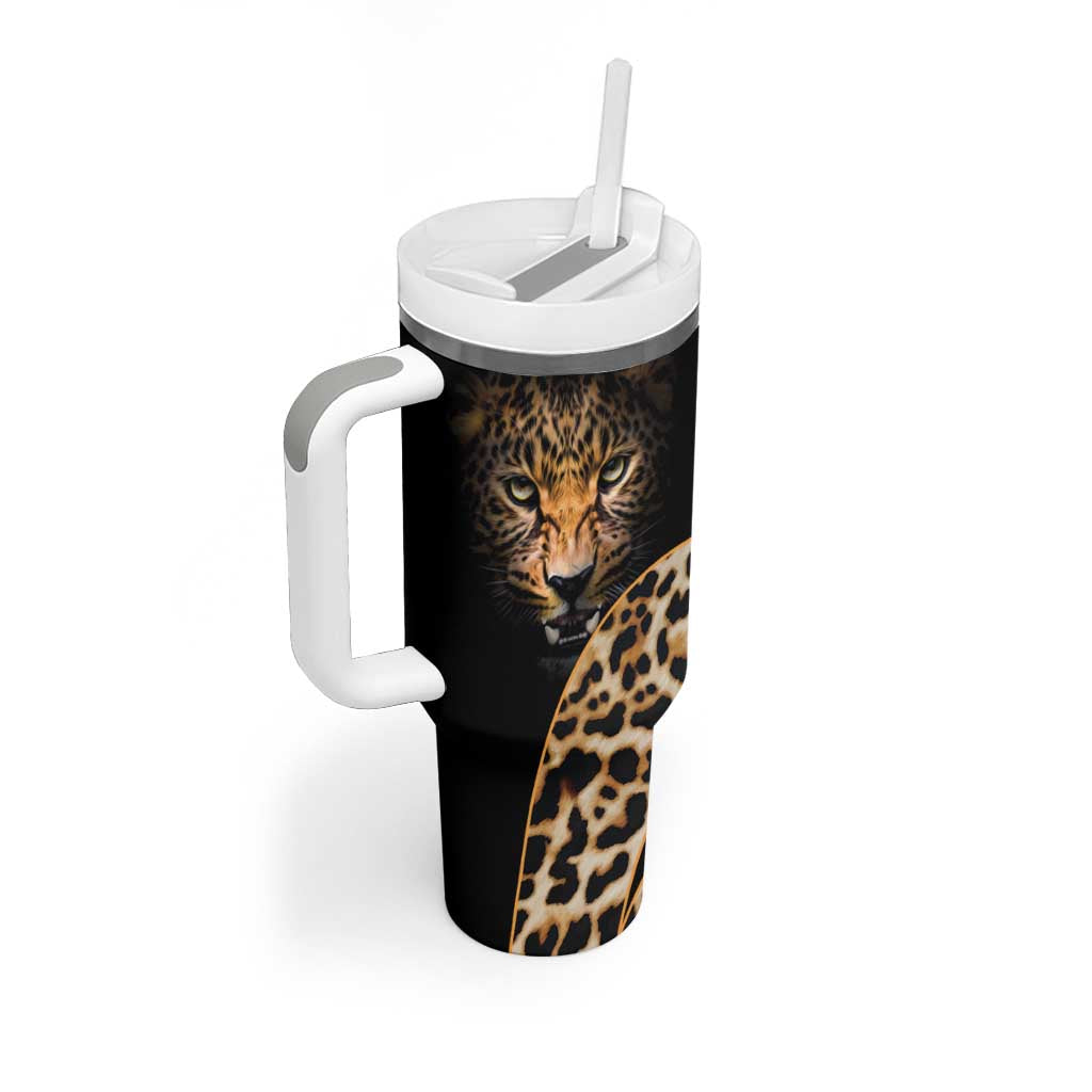 Afro Leopard Skin Pattern Tumbler With Handle Version 01 LT9