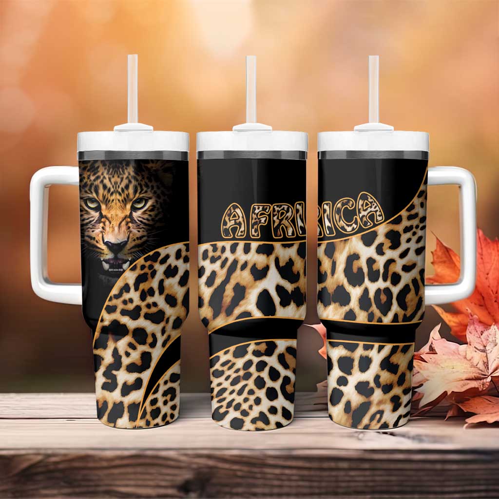 Afro Leopard Skin Pattern Tumbler With Handle Version 01 LT9